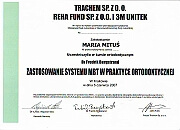 Certyfikat uczestnictwa w kursie Zastosowanie Systemu MBT w Praktyce Ortodontycznej