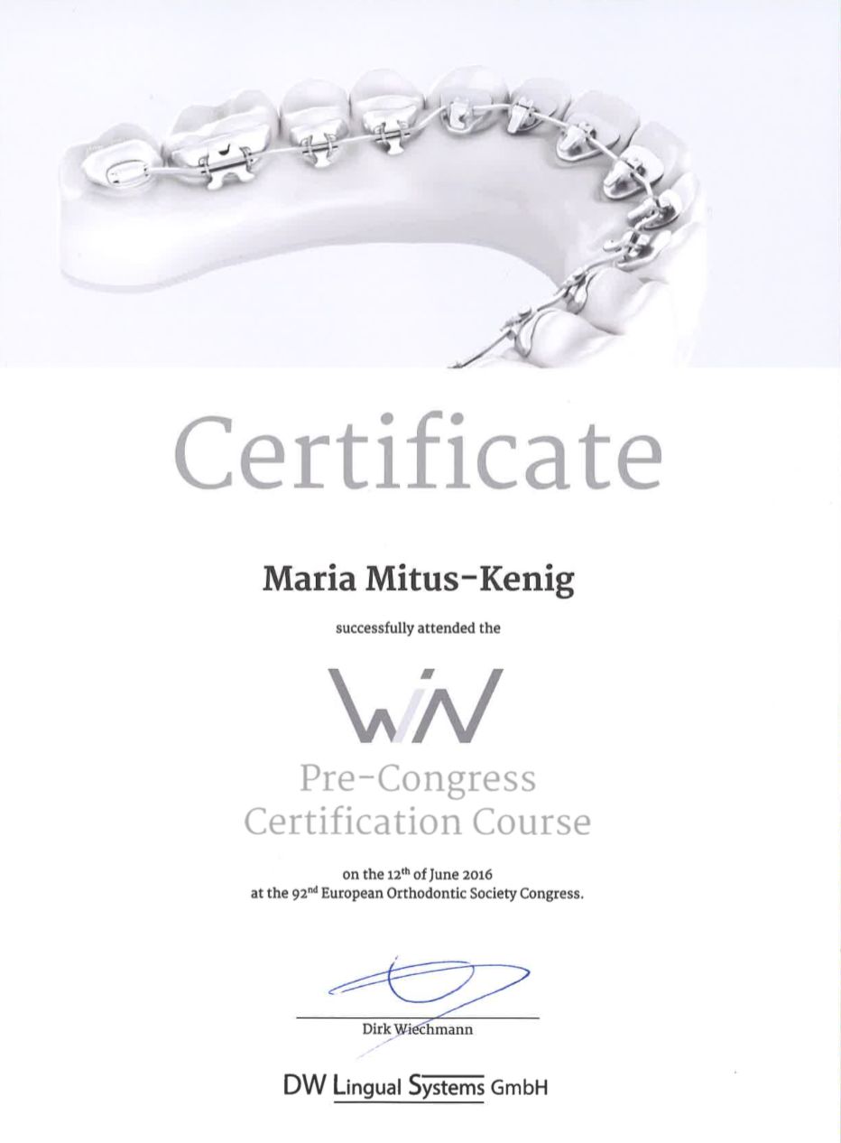 Certificate of attendance at Pre-Congress course